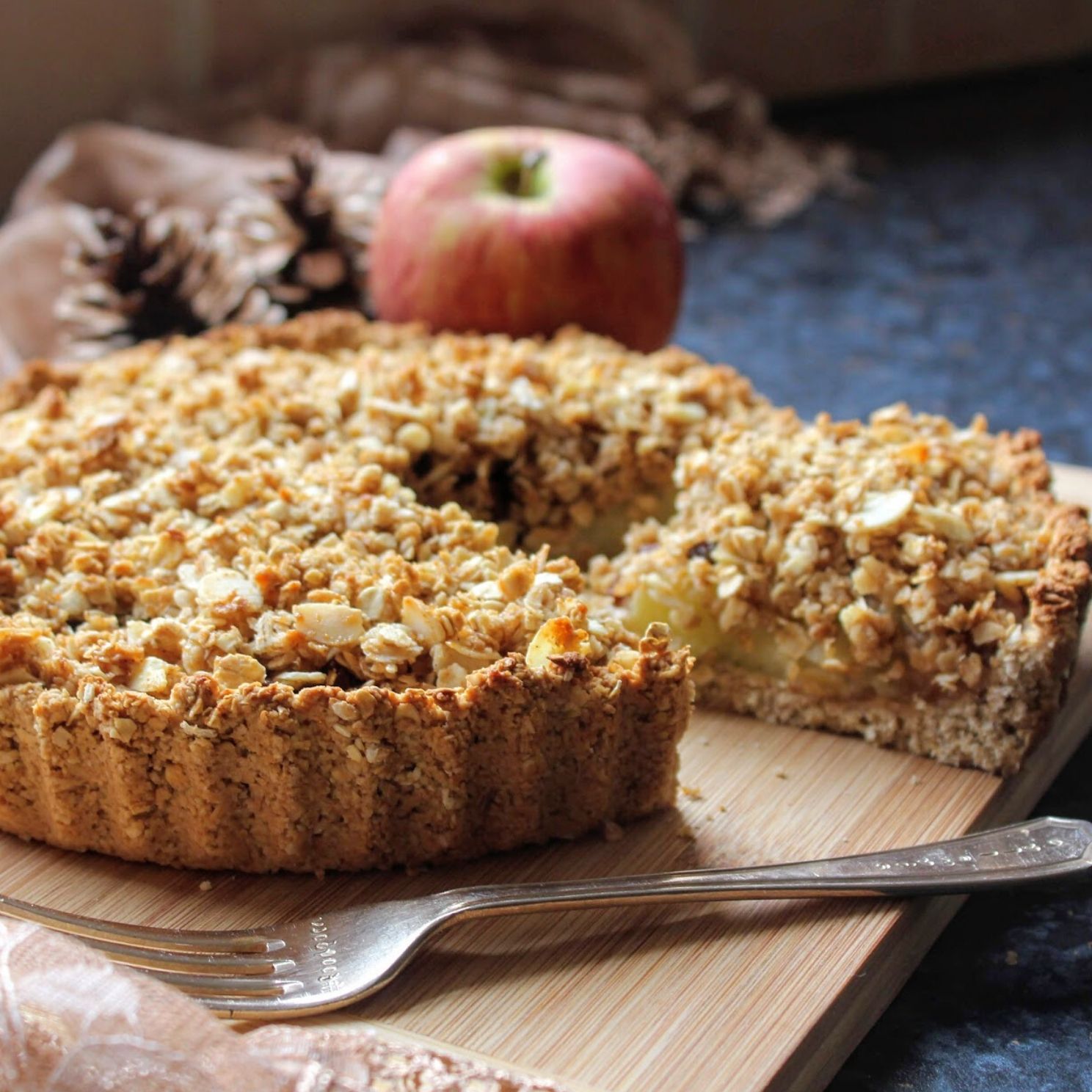 No Bake Spiced Apple Crumble & Peanut Butter Tart | Pic's Peanut Butter
