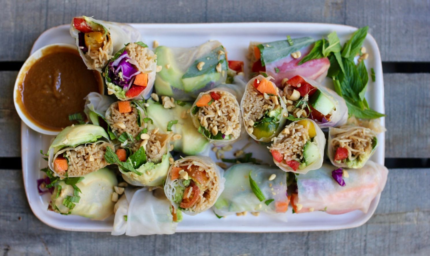 Rice Paper Rolls with Peanut Dipping Sauce, Recipe