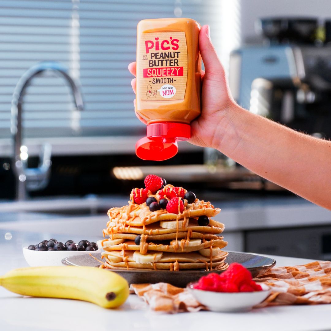 Peanut Butter Drizzle Pancakes | Pic's Peanut Butter