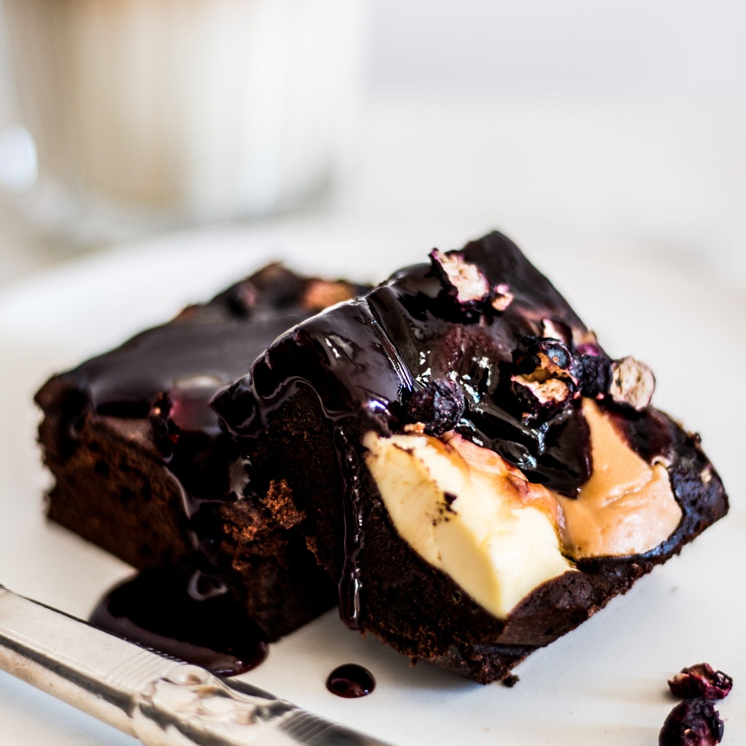 PB & J Brownie with Berry Cheesecake | Pic's Peanut Butter