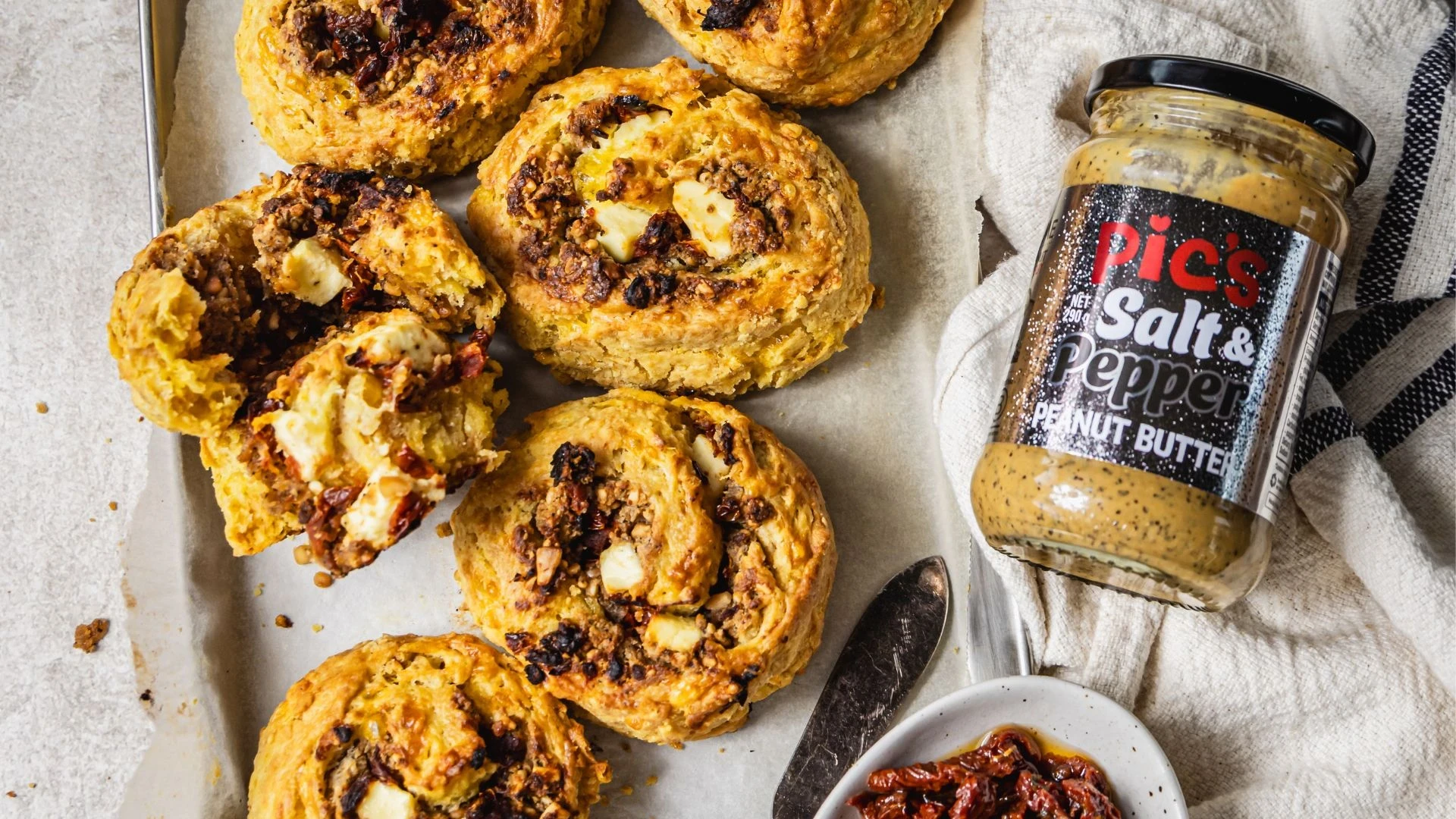 Salt & Pepper Peanut Butter Savoury Scrolls | Pic's Peanut Butter